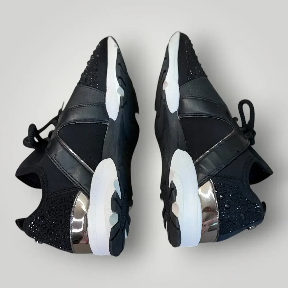 Carvela Lament Bling Black Fashion Sneaker Shoes US 10 EU 41 Rhinestone Studs